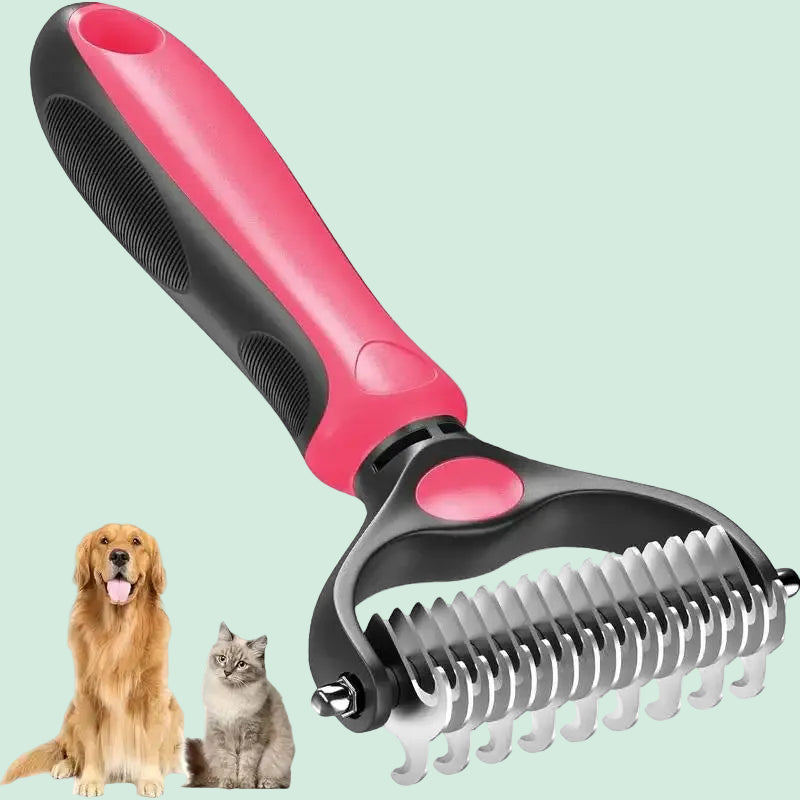 2in1 Stainless Pet Deshedding Brush Dog Hair Remover Pet Fur Knot Cutter