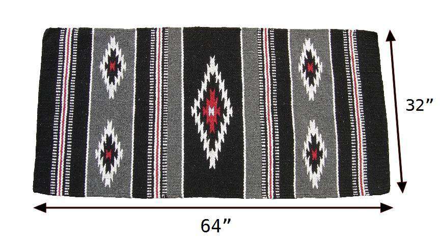 Handwoven Navajo-Inspired Acrylic Western Horse Saddle Blanket – 32" x 64"