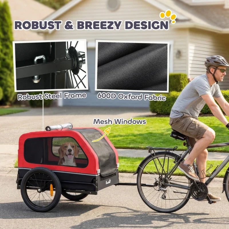 Dog Bike Trailer for Small & Medium Dogs, Universal Bicycle Coupler