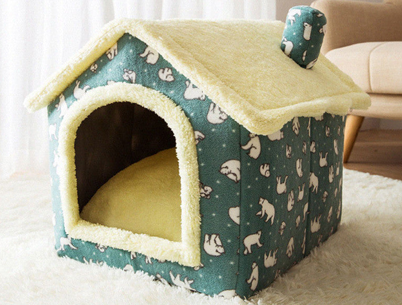 Foldable Doghouse Pet Cat Bed Winter Dog Villa