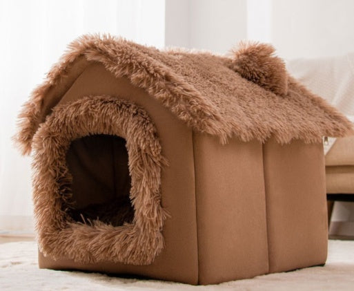 Foldable Doghouse Pet Cat Bed Winter Dog Villa