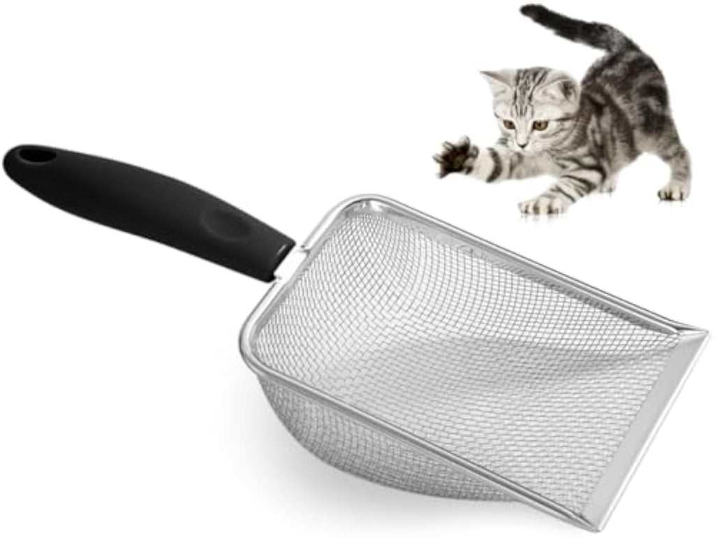 Cat Litter Scoop Stainless Steel Mesh Litter Shovel