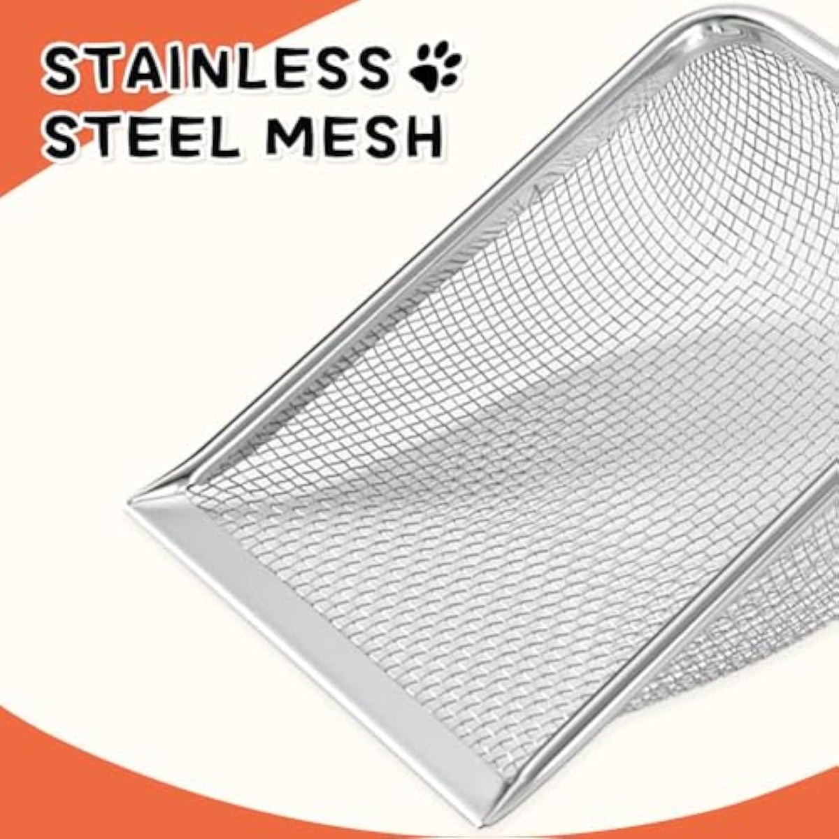 Cat Litter Scoop Stainless Steel Mesh Litter Shovel