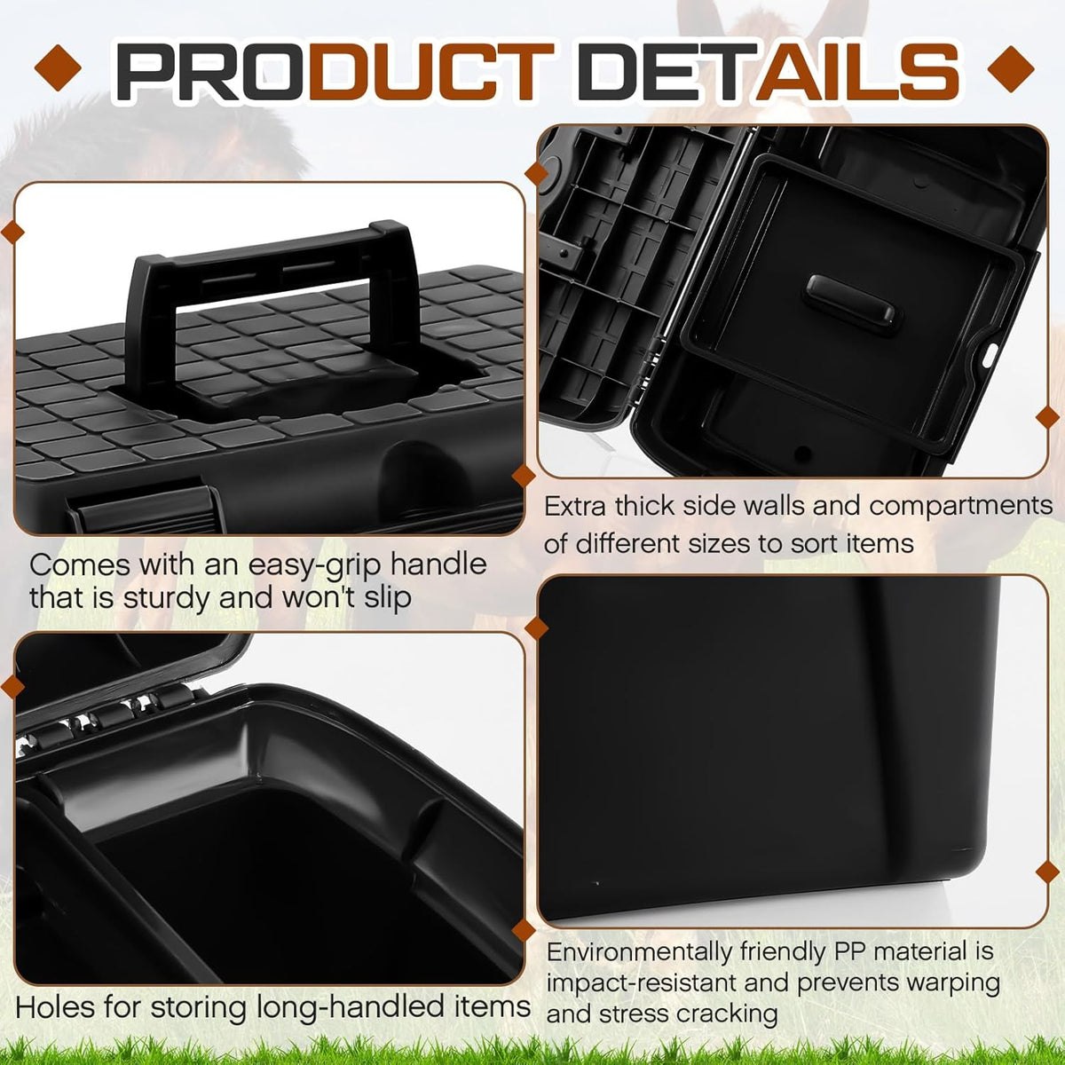 Large 8-piece Horse Grooming Box Kit