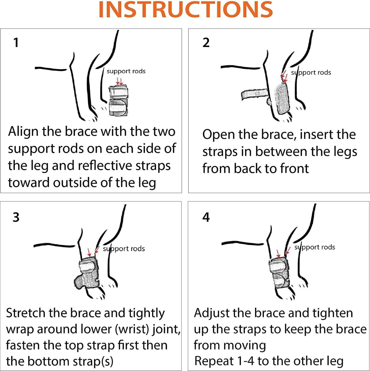 NeoAlly 3-in-1 Front Leg Dog Splint Brace
