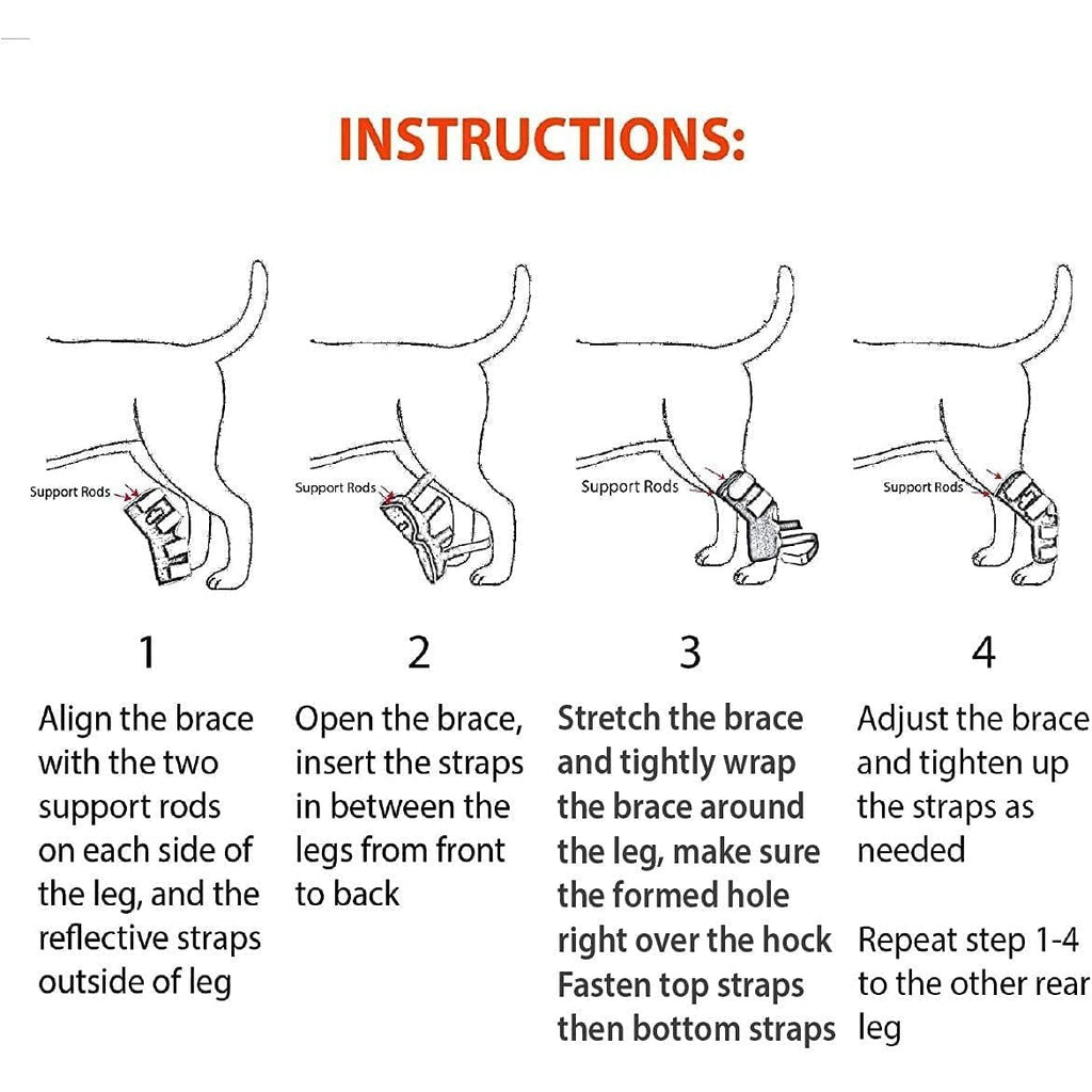 NeoAlly 3-in-1 Long Rear Leg Hock Brace - Rigid and Spring Inserts