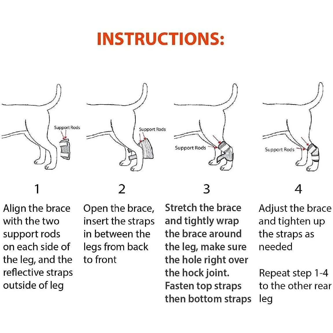 NeoAlly 3-in-1 Short Rear Leg Hock Brace for Smaller Dogs