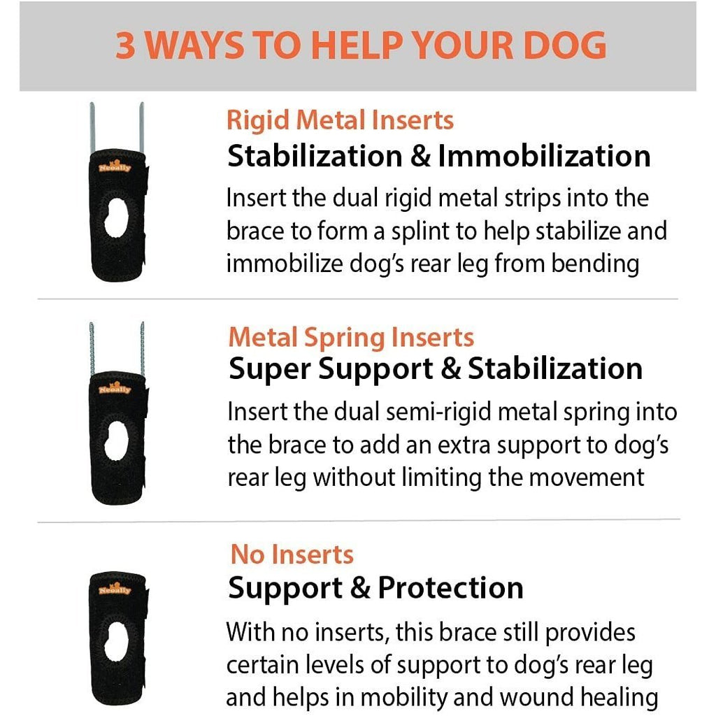 NeoAlly 3-in-1 Short Rear Leg Hock Brace for Smaller Dogs