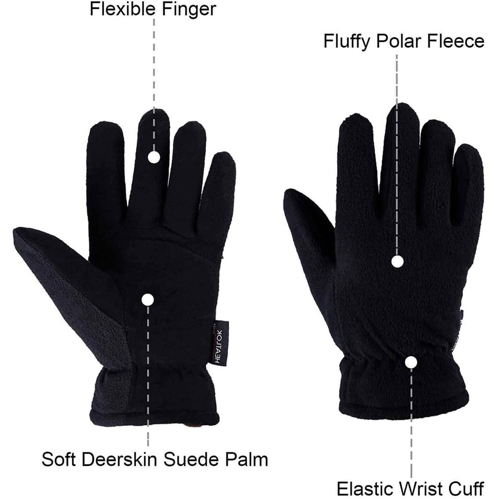 Winter Gloves Deerskin Suede Leather